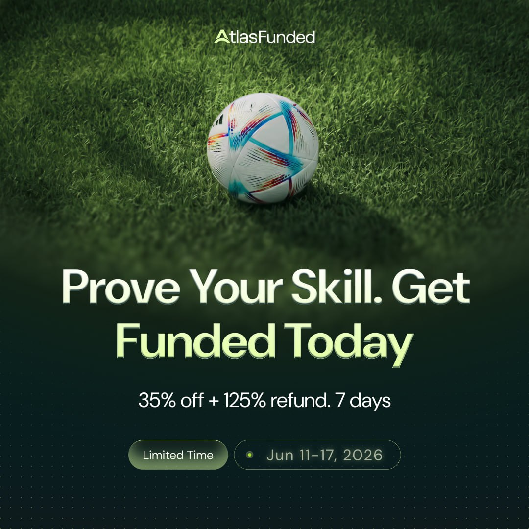 PipsCabal's tweet photo. The game is on. ⚽

35% off + 125% refund on Atlas Funded challenges - only for 7 days.

Use code "WC35" before Jun 17. ⏳ 

Don't sleep on this.

https://t.co/KajzwMXQox https://t.co/biUlEI5cB4