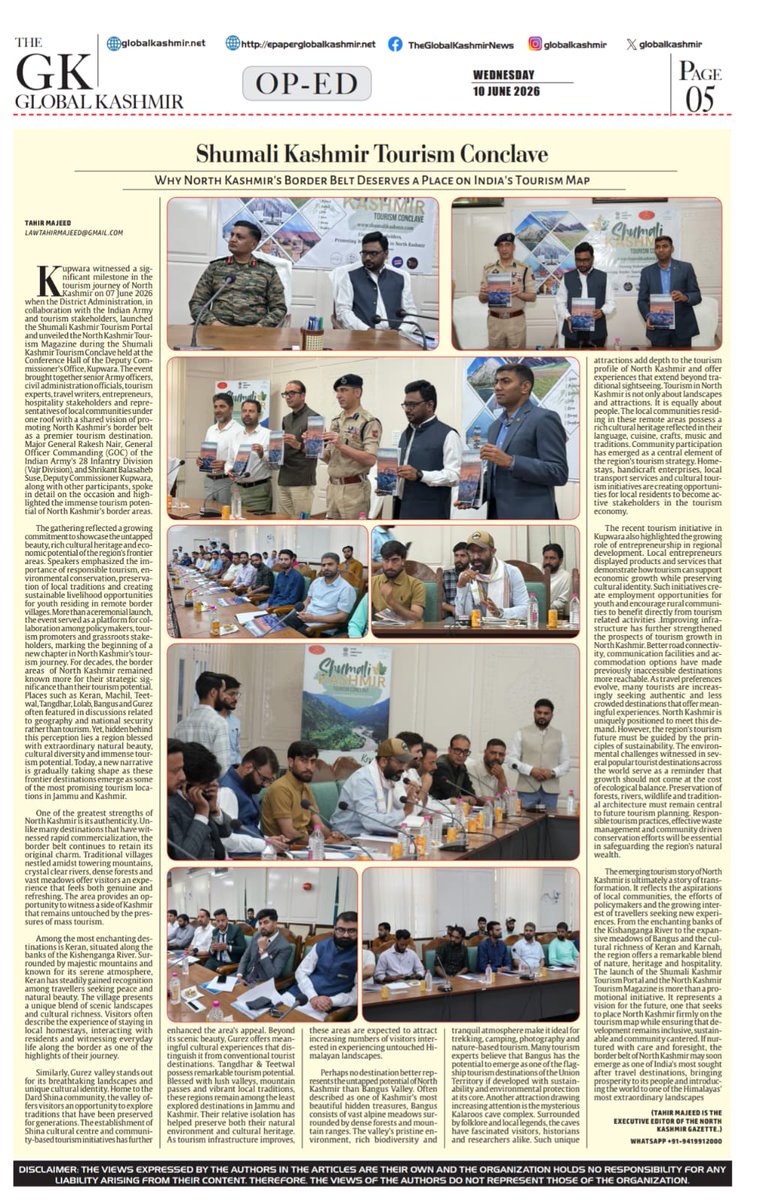 FIDAFIRDOUS2's tweet photo. Promoting border tourism is our responsibility. We belong to these border areas, and for us, they are golden mountains in every respect. The borders of Kupwara are truly destinations beyond imagination, and that is what we are striving to promote. Through this, we aim to showcase our culture, tourism potential, and ethos, which will ultimately boost our economy, enhance community engagement, and highlight the unparalleled beauty of Kupwara.
https://t.co/EQh4XHnVBr

@Min_TourismKE @uptourismgov @diprjk @KupwaraCops @KupwaraTimes @KupwaraTimes_