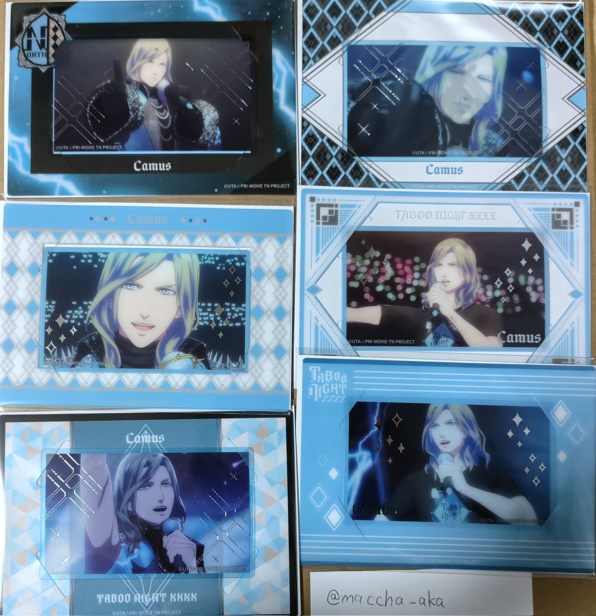 maccha_aka's tweet photo. 【譲渡】
うたプリ　タブナイ　ビジュアルカード　ビジュカ

譲)嶺二・蘭丸・カミュ

求)定価+送料もしくは同異種翔、藍

交換は2枚〜

宜しくお願いします https://t.co/N9fFhUQGad