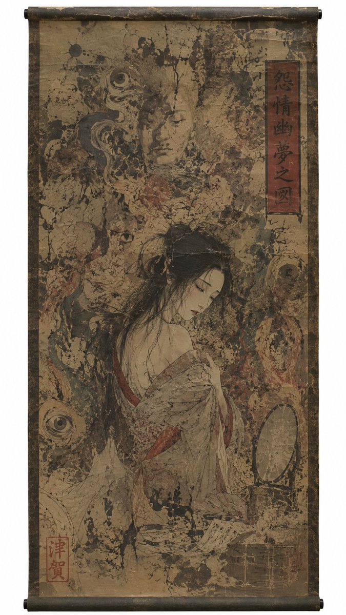 幽霊掛軸 Ghost scroll 👻怨情幽夢之図👻
