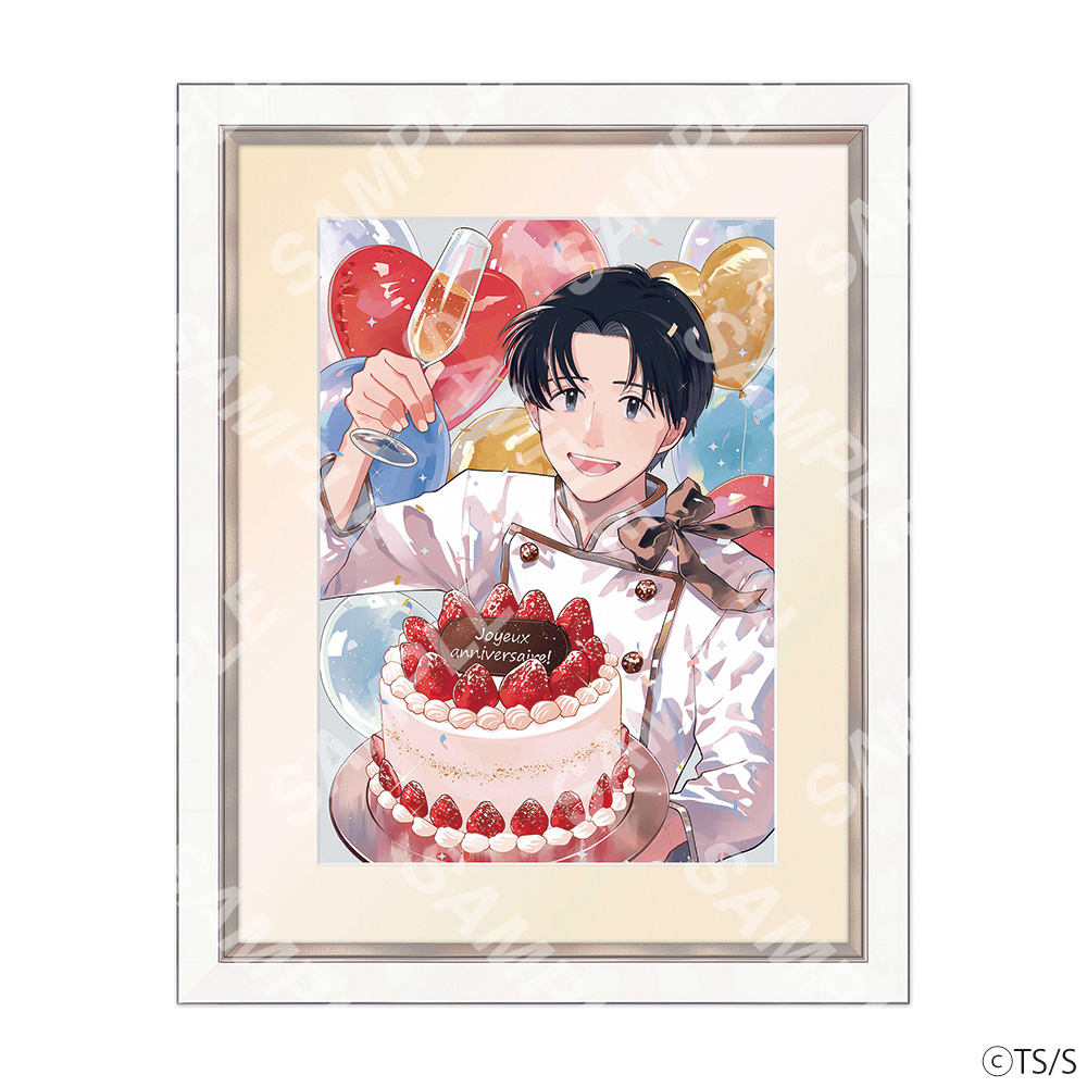 samo_taro's tweet photo. こちらはバンチ展用に描き下ろした新作イラストグッズです！
直筆サイン入りファイングラフは額装してあります
アクリルスタンドはホロ仕様でキラキラです✨️ https://t.co/jjnzMy33QY