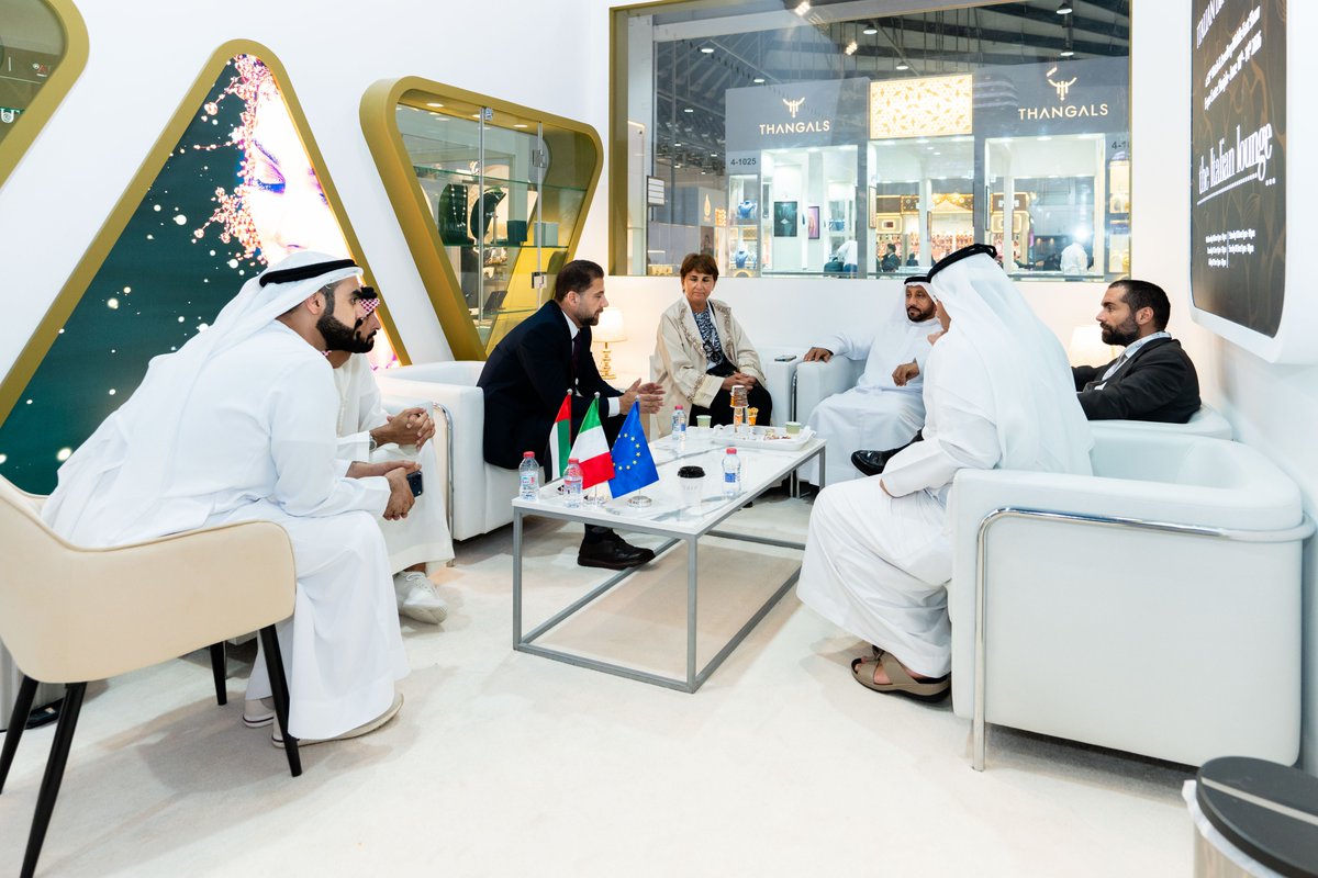 ITADubai's tweet photo. Where Heritage meets Contemporary Glamour. 🇮🇹

The brilliance continues! Day 2 is in full swing at the Italian Pavilion. Today, we are celebrating the diversity of Italian design, from classic 18k gold masterpieces to modern, bold statement pieces.

This is your invitation to the heart of Italian creation. Engage with the master designers, immerse yourself in the artistry of the bench, and claim your next iconic treasure before the rest of the world sees it.

Experience the passion that goes into every "Made in Italy" creation.

🗓️ Event runs till June 14 2026!

Brought to you by: @italyinuae @italyindubai @italymfa @itatradeagency @cnanazionale @ITADubai 
#ItalyAtWJME #MadeInItaly #ItalianLuxury #JewelleryDesign