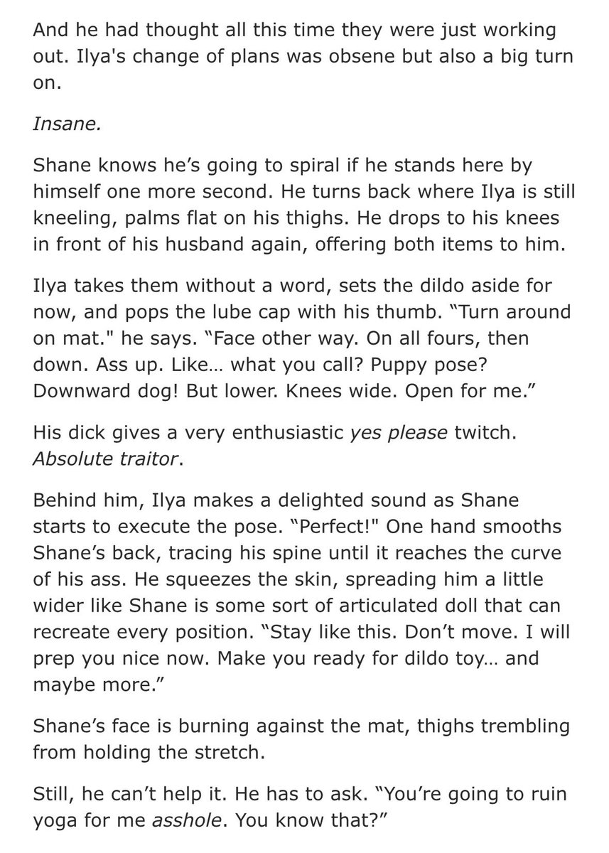 hudsstorrie's tweet photo. I’m completely losing my mind over this fic of Ilya RUINING Shane on his yoga mat, girls… this is hot https://t.co/MFNW4CX0qY