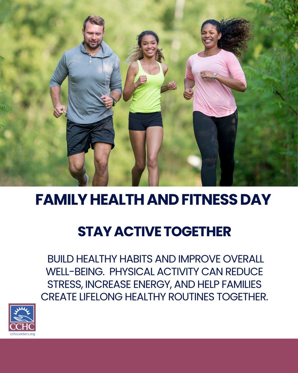 cchc_centers's tweet photo. Strong families, healthy hearts, and lots of smiles 💪❤️ Family Health &amp; Fitness Day is all about moving together, supporting each other, and making wellness fun!

#FamilyFitnessDay #HealthyFamilies #MoveTogether #CCHC https://t.co/L9D9JFrFSM