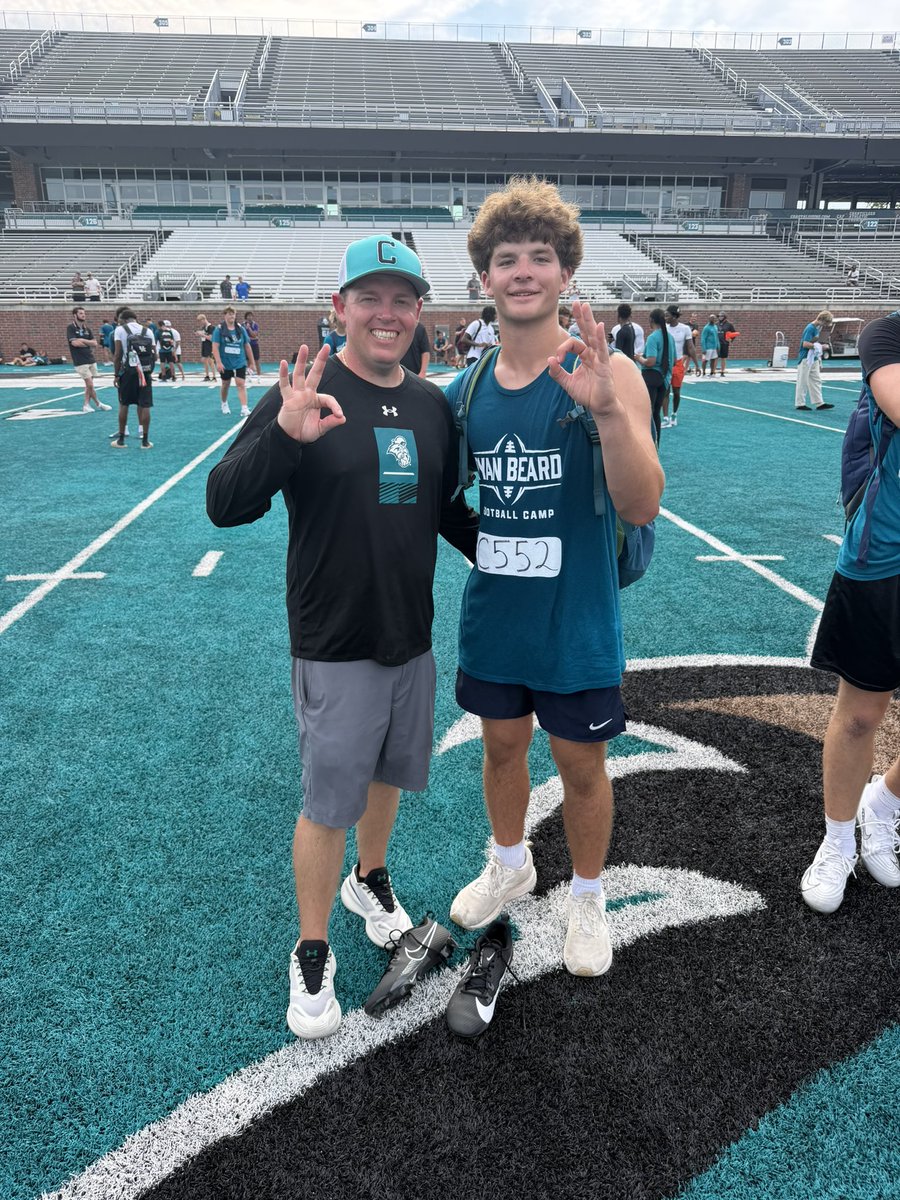 FinBeyus's tweet photo. Blessed with opportunity! Made a lot of new connections at the @CoastalFootball mega camp!

@CoachHCrabtree @CoachHunt93 @CoachHeem1 @RettRussell26 @NickPetrinoCCU @Coach_Fishback @CoachQuinn19 @15_kelleyjr @_deebrown22 @BradRoach_8 @FILMTOFIELD @ChiefQuiss17 @PrepRedzoneNC https://t.co/y1lqZVAKxT
