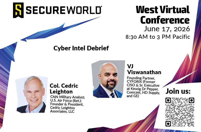 SecureWorld's tweet photo. Next week at SecureWorld West Virtual Conference, join Col. Cedric Leighton and VJ Viswanathan for a 2026 outlook on geopolitical instability, AI-driven enterprise risk, and practical strategies for resilience and data sovereignty.

Register for free today: https://t.co/gmvwn6fJXV