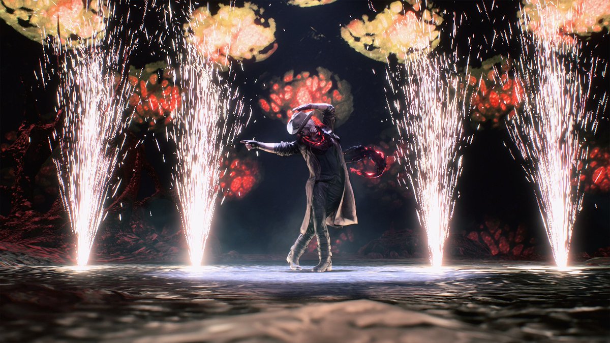 DevilMayCry's tweet photo. The legendary Devil Hunter, Dante. 

Half-human, half-demon. The son of the human Eva and demon who saved the human world, Sparda.

Dante has overcome battle after battle as the world's protector, greeting all challengers with a smile. https://t.co/7V7ix0rwLf