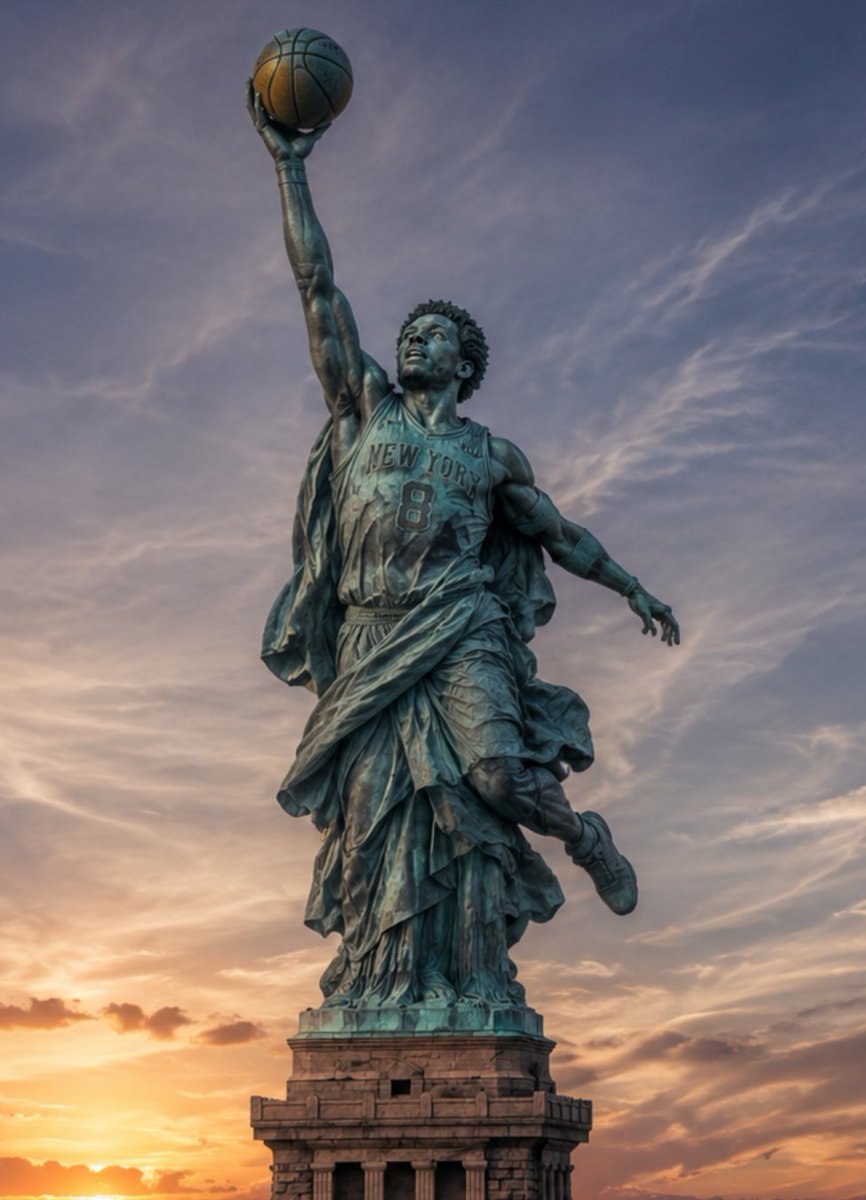 TryItOnMirror's tweet photo. #NYC. The new Statue of OG Anunoby https://t.co/XfFSkT2zD5