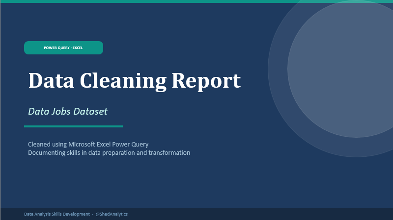 Shed_Analyst's tweet photo. Worked on a Data Jobs dataset today using Power Query in Excel.

Cleaned salary data, standardized job titles, transformed location fields, corrected data types, and merged related datasets. https://t.co/I5X3CzWYuR