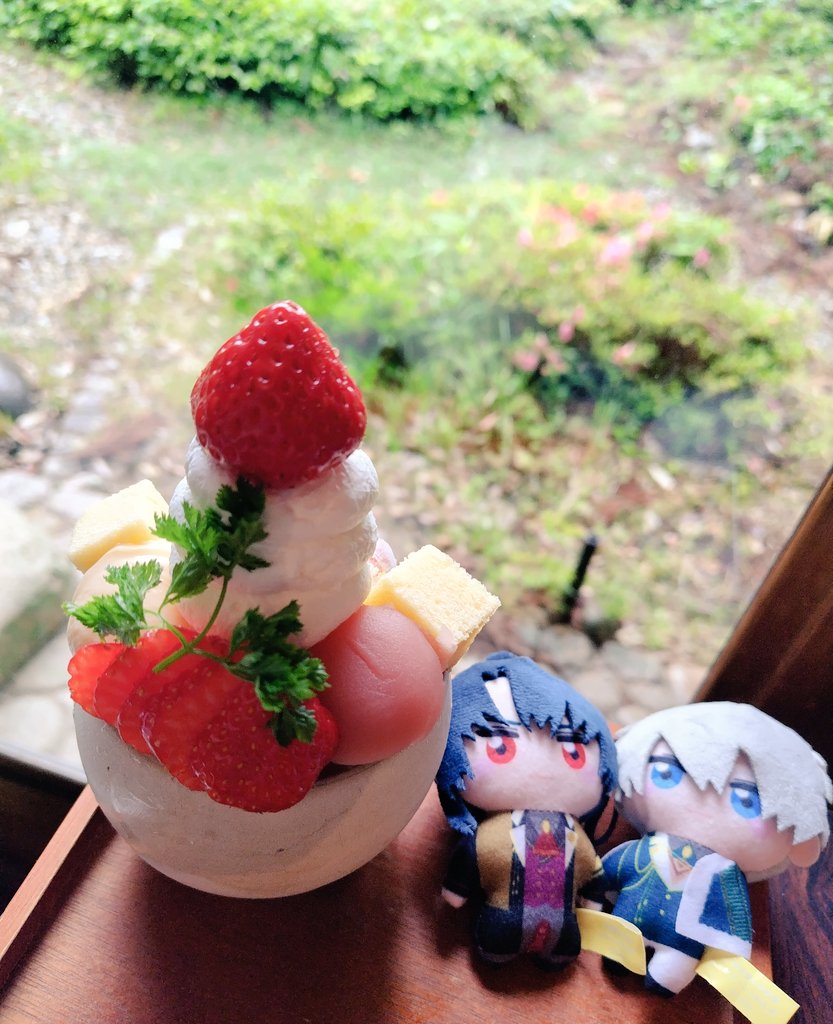 4738oa's tweet photo. ステ千穐楽にぎりぎり間に合わなかった新しい綿たちと、先日ようやくお出かけしてきました

🌙🌸よいたんの竜のお城のお庭の一角にこういうとこありそう…と妄想楽しめる素敵なお店でした✨️ https://t.co/sqhyRBsrAP