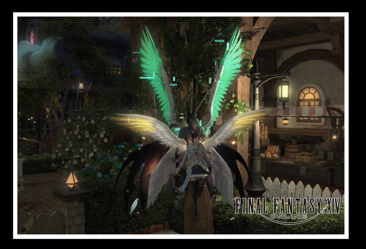 harison_ff14's tweet photo. フレさんが６枚羽を撮ったので我々は８枚羽になってマウントを取ることにしました https://t.co/FOM75JwyNF
