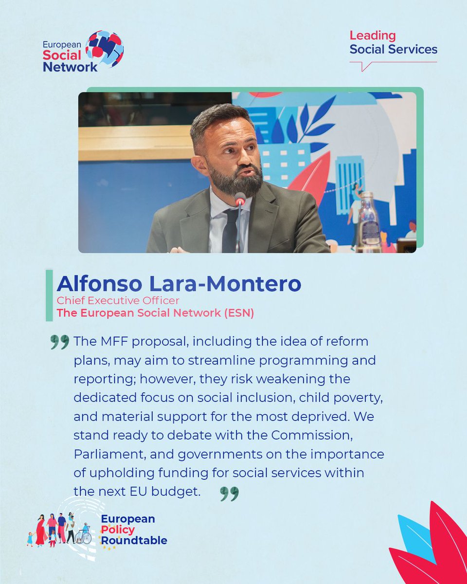 ESNsocial's tweet photo. We conclude our event with a message from Alfonso Lara Montero, Chief Executive Officer of ESN
“We stand ready to debate with the European Commission, Parliament, and governments on the importance of upholding funding for social services within the next EU budget.” https://t.co/XhL5n59zwB