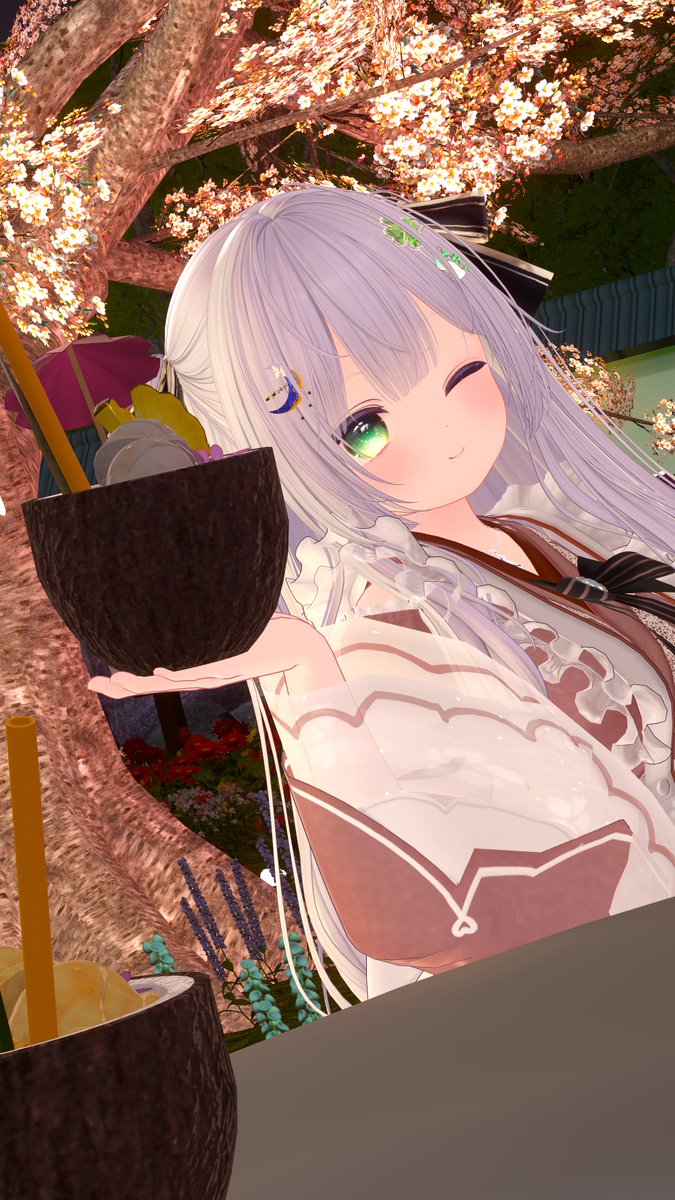 setsuna_hsym's tweet photo. おはよっ♪

「お一ついかがですかっ？」

ワールド：夜花庵 -Yobanaan-
衣装　　：咲楽クラリア
#ナギ亭 https://t.co/po3cbAUREh