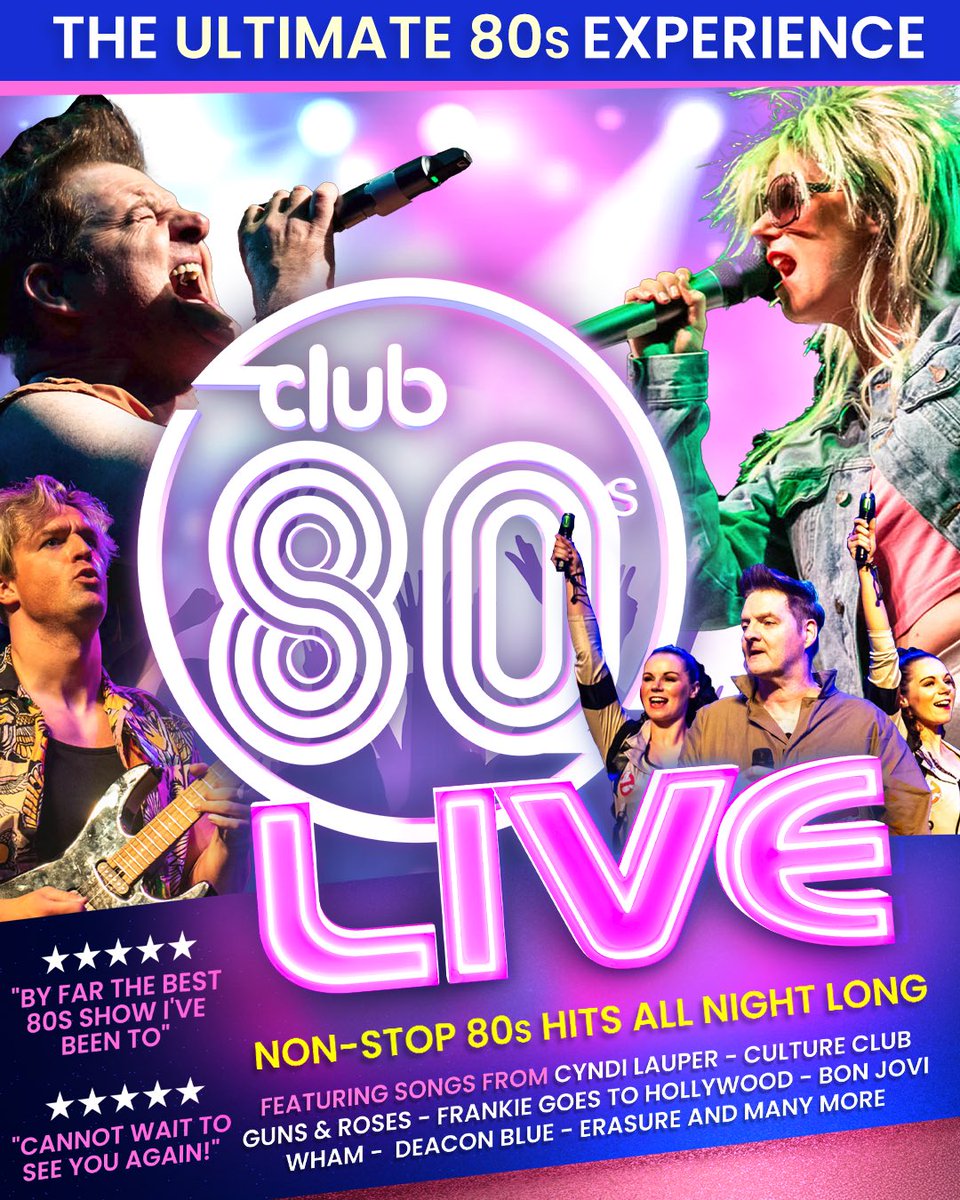 SolihullUpdates's tweet photo. Calling all ‘80s kids!
‘Club 80s Live’ comes to #TheCore Theatre in #Solihull on Friday 26 June for a rollercoaster ride back through one of the greatest decades of music. For more information and tickets ➡️ https://t.co/XKEfIFnRBO https://t.co/jtALTYCPMX