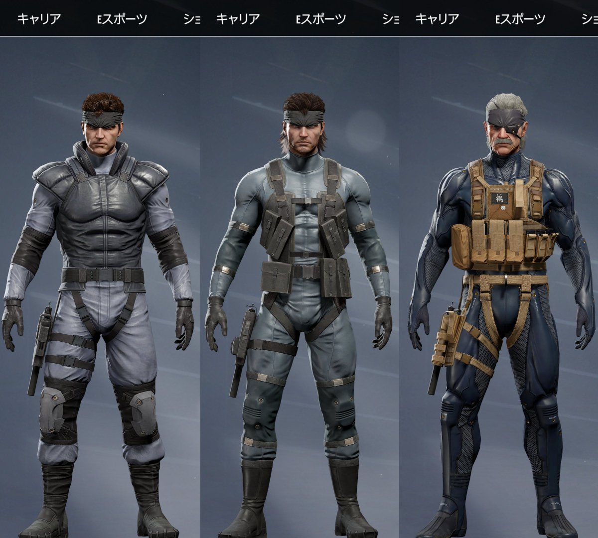 HEITAIs's tweet photo. レインボーシックス シージでは本日追加されたオールド・スネークを合わせるとMGS1・MGS2・MGS4のMGS3D作品のソリッド・スネークが全て揃う事に

本家MGSを含めて同一作品の中でMGS1、2、4の全ソリッド・スネークの容姿が揃う事は無かったのでコラボ先で実現するとは思いもしませんでした https://t.co/9Zu8SrwsMF