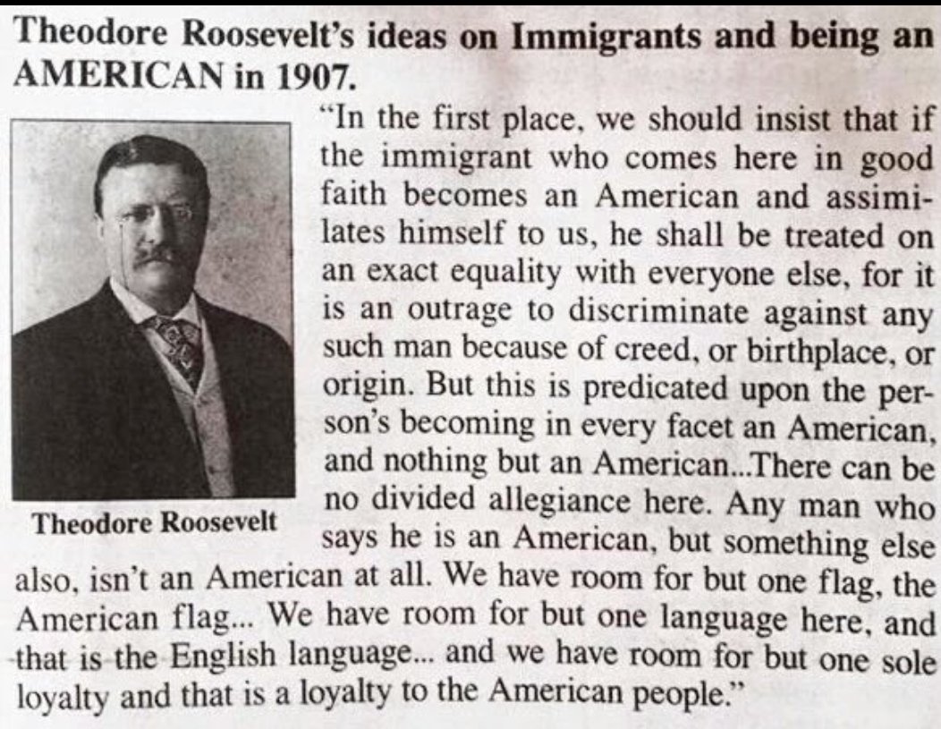 RightDoggoneIT's tweet photo. Immigrants come to this country in search of a better life, a better way to live.  And they often bring cultural identities that enrich our country.  But from the first day, they must be willing and want to become American.  Anything else is tourism and does not deserve the benefits and privileges that come with being American.