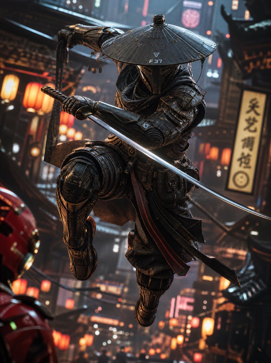 tealdog2's tweet photo. Cyberpunk Ghosts of Tsushima homage 

First two are Cyber Shinobi and last two are Kunoichi

Prompt in reply 

#aiart #aigenerated #GPTImage2 https://t.co/PoZut47y7L