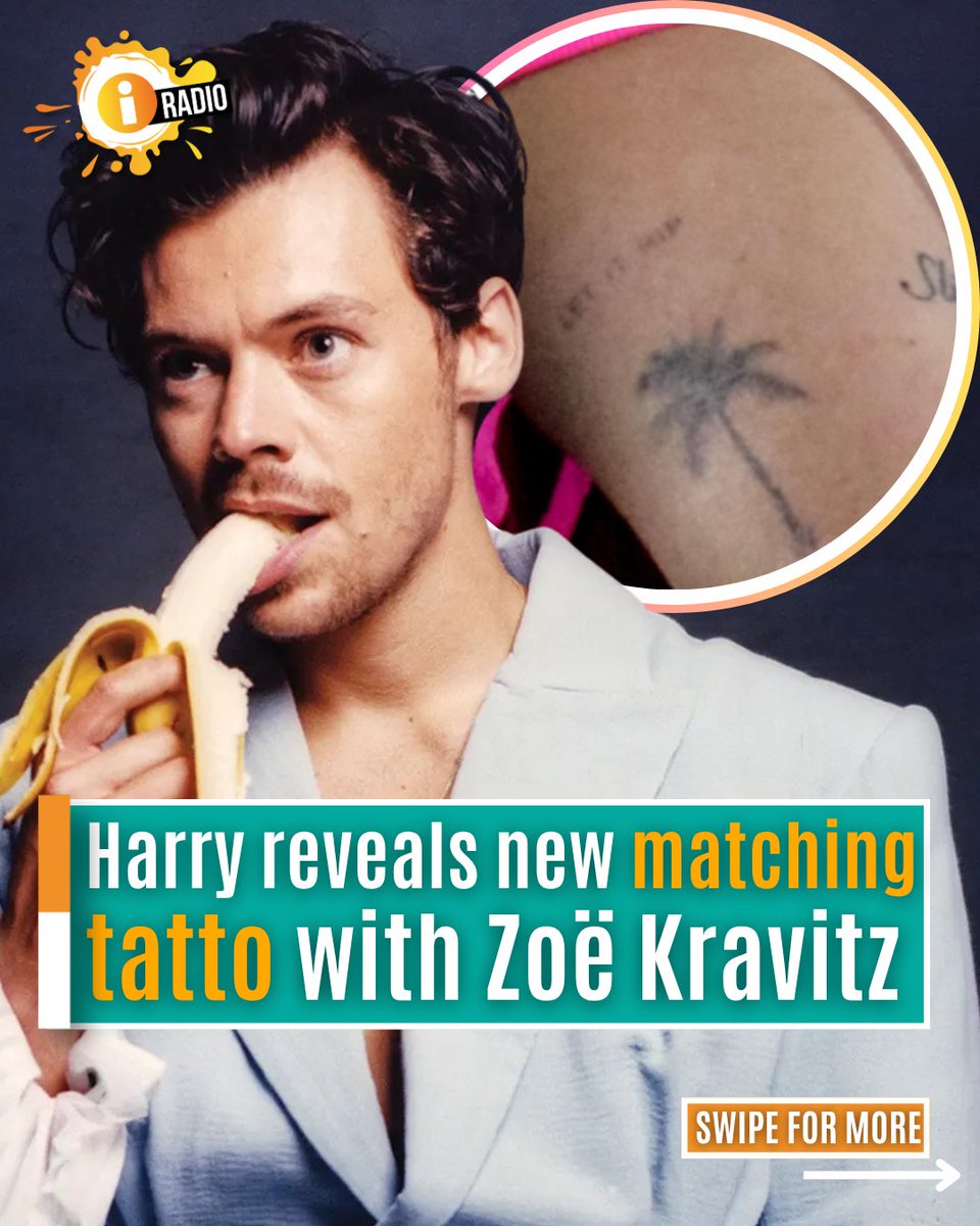 ThisisiRadio's tweet photo. LET IT RIP 🤝

Eagle eyed Harry Styles fans have spotted two very similar looking tattoos on Harry and his unofficial fiancé Zoë Kravitz 

#HarryStyles #Celeb #Gossip #CelebrityNews https://t.co/xOnz0YFhcB