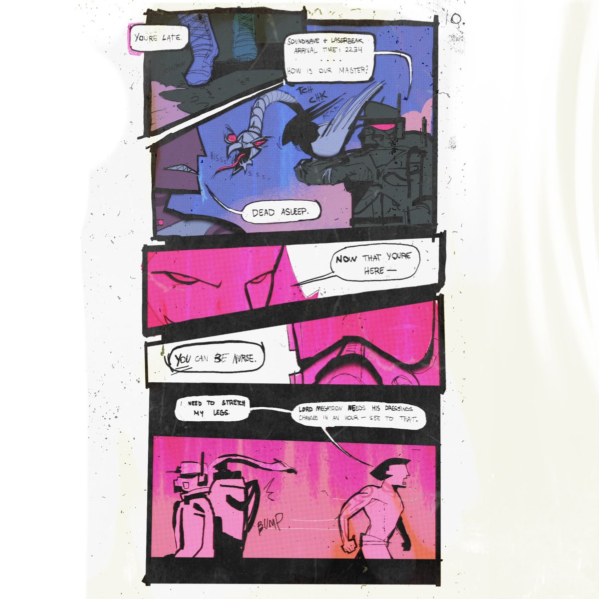 filthyguts2's tweet photo. the fragile: pgs: 9-11 

it’s been a year sorry I just found the files 😭 I missed u bayverse human au Starscream . hi soundwave 

#transformers https://t.co/wg55FxtIEq