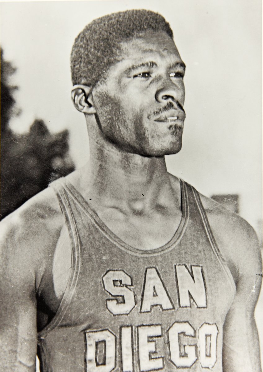TomAbles's tweet photo. Aztec Willie Steele won the long jump at the NCAA T&F championships in 1947 with a jump of 26โ6โ. How good was that? 79 years later, Willie would have finished third this year! In 1948 Willie won gold medal at the London Olympics. #GoAztecs #AztecForLife @AztecTFXC https://t.co/INX0Z7tnEK