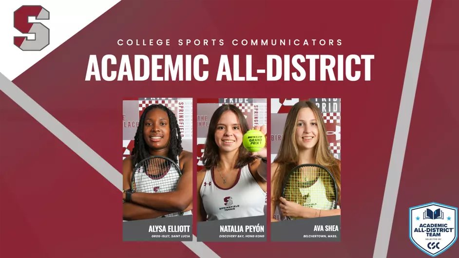 SC_Pride's tweet photo. Three From #SpringfieldCollege Women's Tennis Named to College Sports Communicators Academic All-District Team https://t.co/2C5VYAtBKO https://t.co/kOHCkqcH4P