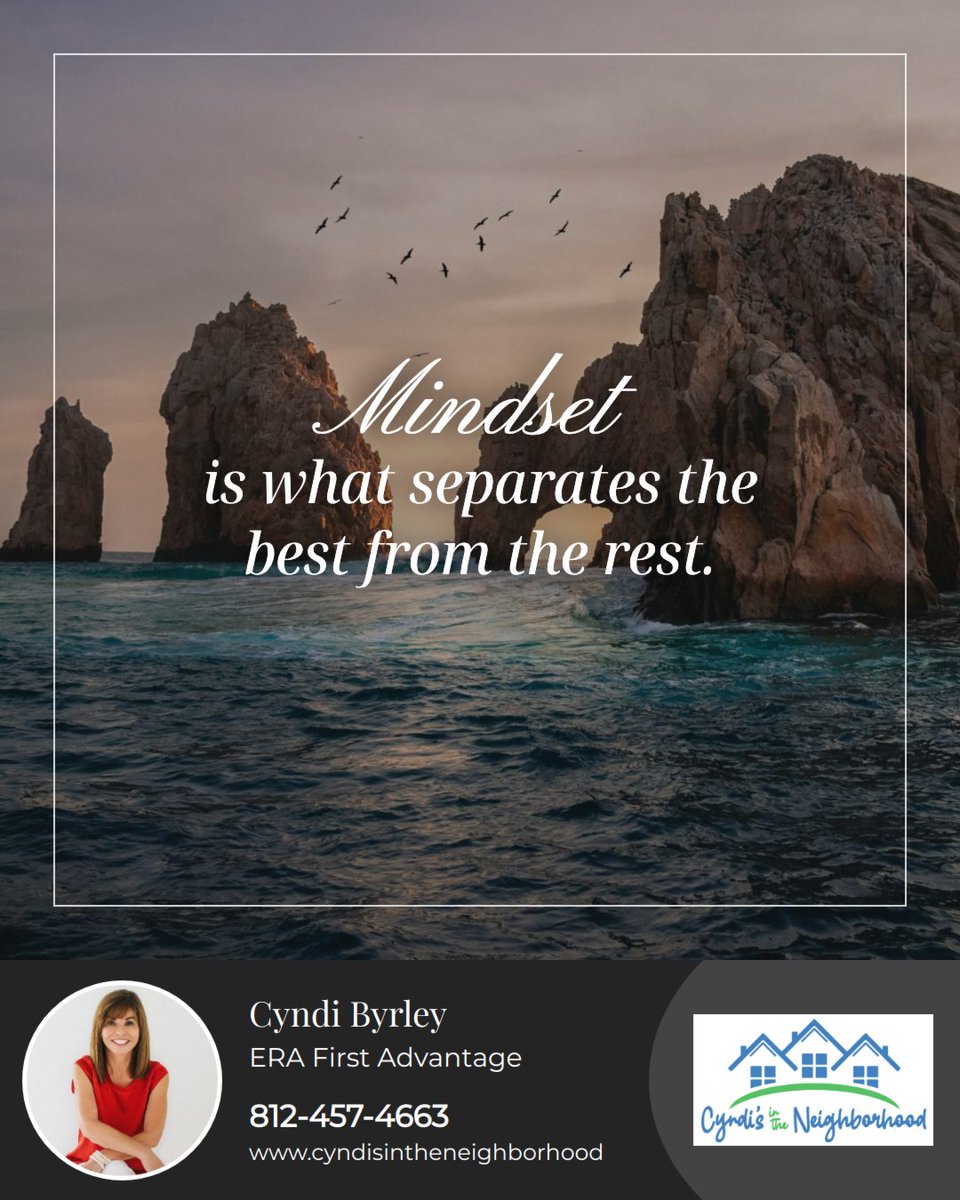 CByrley's tweet photo. A positive mindset will set the path for positive outcomes. 

Be the best version of yourself, and wake up each day and tell yourself you got this! 

#sellwithcyndi #buyearly #cyndisintheneighborhood https://t.co/3t8YySAhpb
