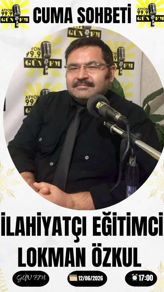 AfyonGunFM's tweet photo. İlahiyatçı-Eğitimci Lokman Özkul ile Cuma Sohbeti programında bu hafta sizlerden gelen, dini konulardaki sorular yanıtlanacak.
Programı 12 Haziran Cuma günü saat 17.00'de dinleyebilirsiniz.
Radyonuz açık olsun. @lokmannozkul https://t.co/7tGmixAOsd