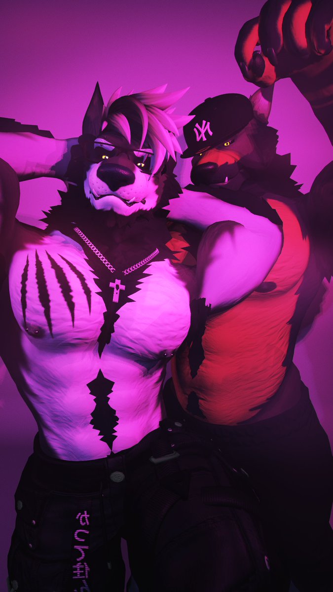 KobyFrVr's tweet photo. Photo set with @NicoThiccVr 
#vrchatphotography #vrchatfurry #vrchat #wolfman https://t.co/8ZLvgmJJMH