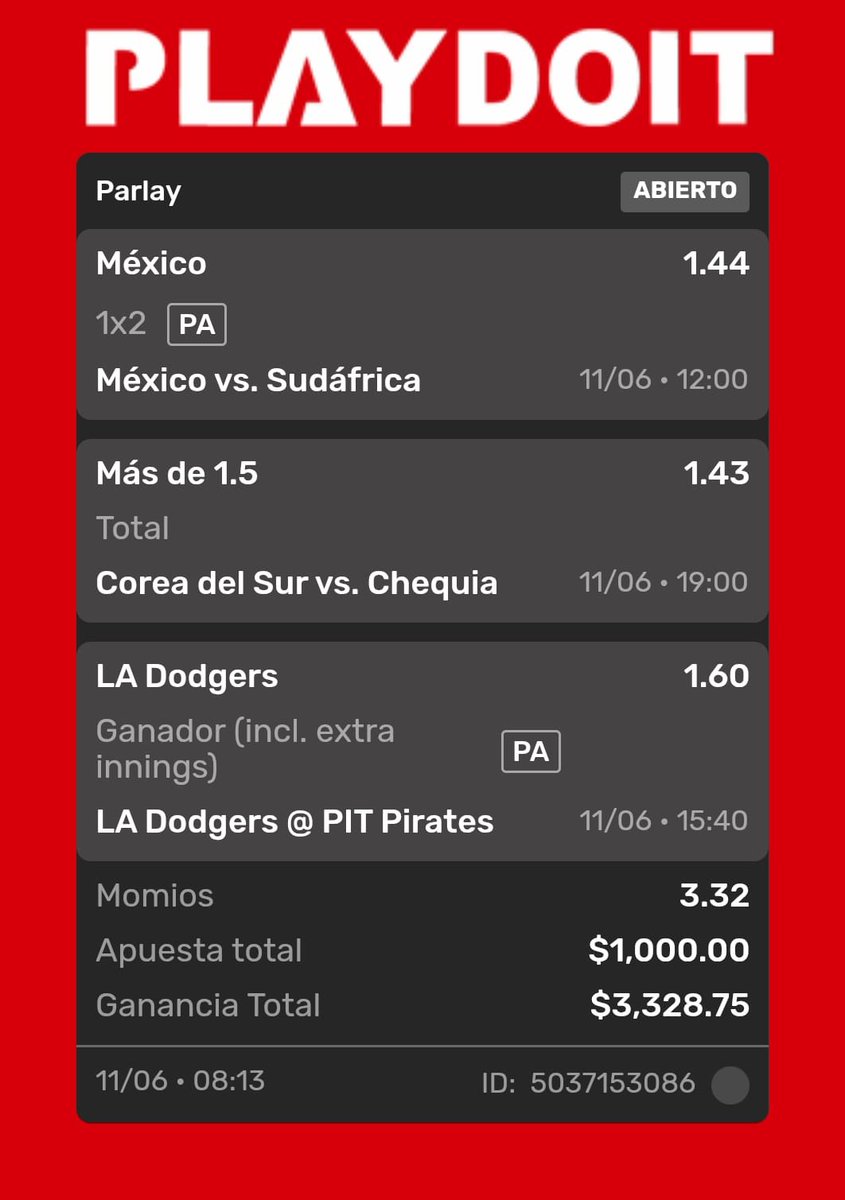 PicksCulichi's tweet photo. Primer parley mundial + mlb 🤑 🤑 https://t.co/cuKuGgaxpl