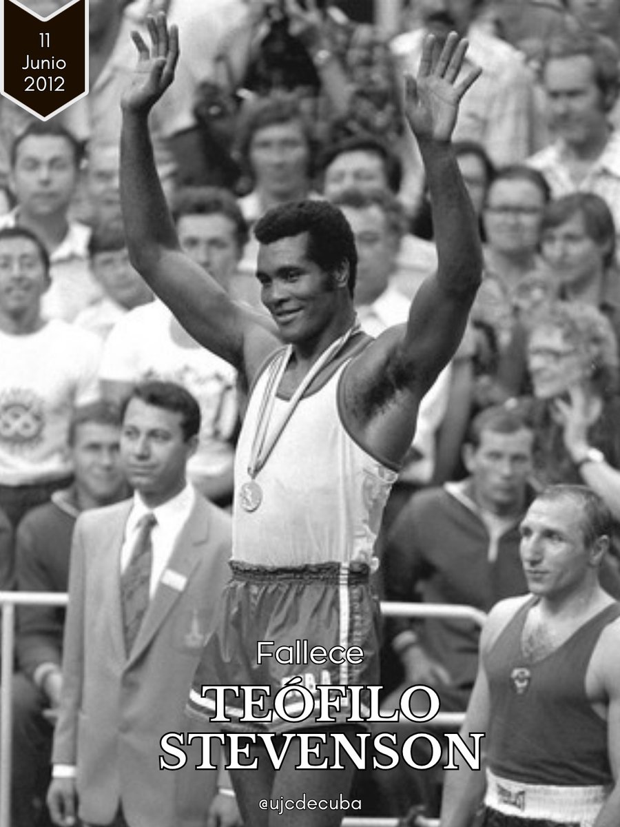 UJCdeCuba's tweet photo. 🥊Teófilo Stevenson, tricampeón olímpico, falleció en La Habana el 11 de junio del 2012.

🎖Él fue el segundo boxeador en la historia con 3 coronas olímpicas.

Su zurda de hierro noqueó a decenas de rivales; su humildad y patriotismo le ganaron el corazón de un pueblo entero. 🇨🇺 https://t.co/rMoc75awbA