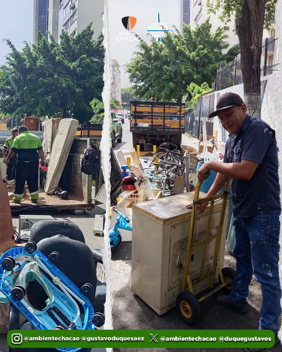 AmbienteChacao's tweet photo. Llevamos a cabo el  operativo de recolección de cachivaches en la Av. José Félix Sosa, Sector Bello Campo. Gracias al valioso apoyo de @fospuca y a la colaboración activa de los vecinos, porque la limpieza de nuestro entorno empieza por casa y debemos mantenerlo.
@duquegustavoS https://t.co/SDyi2PLaCh