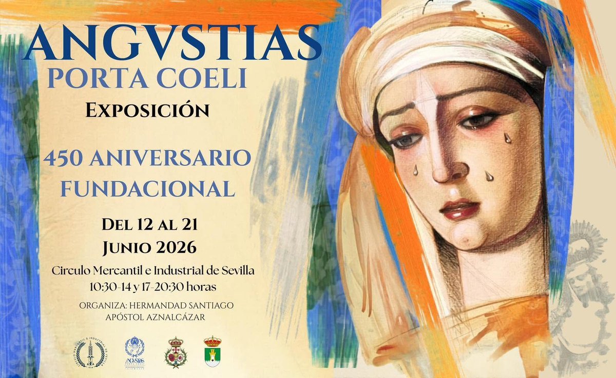 elllamadorcsr's tweet photo. La @Hdad_Santiago  de Aznalcázar  inaugura en el Mercantil @cmisevilla la exposición "Angustias Porta Coeli" por el 450 aniversario fundacional. https://t.co/tgY4ie2HeP