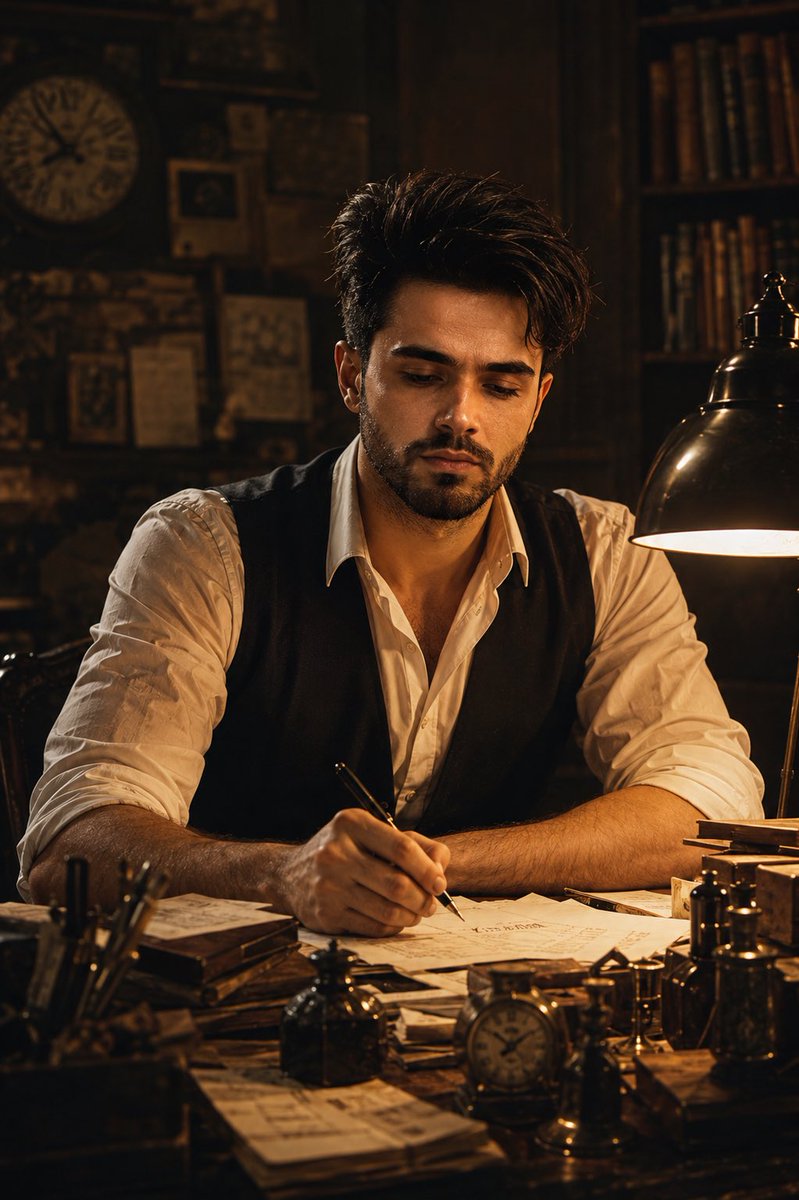 Vintage Writer Cinematic Portrait