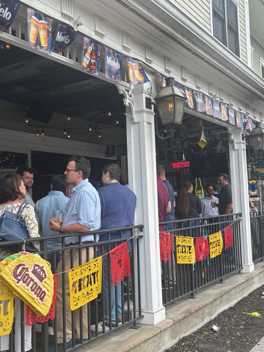 LernerDavidLLP's tweet photo. Last night, we got to know our summer associates better at our first happy hour event of the summer at River &amp; Rail Cantina in Cranford.  We enjoyed appetizers, drinks, and conversation on the porch.  It was a great time!  #summerassociates #summer2026 https://t.co/ae2dptcSvS