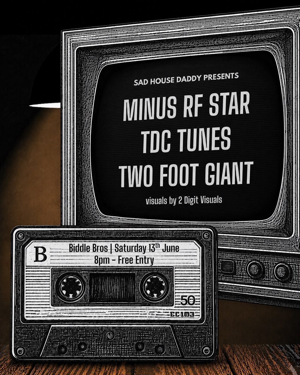 sadhousedaddy1's tweet photo. Live at Biddle Bros in east London this Saturday night:
Minus RF Star
TDC Tunes
Two Foot Giant
2 Digit Visuals
https://t.co/a96KHBw6R1
8pm ~ free entry!
#livemusic #gig #event #biddlebros #hackney #clapton #london #eastlondon #saturday #freeentry #electronicmusic #audiovisual https://t.co/mTfhUeyfkq