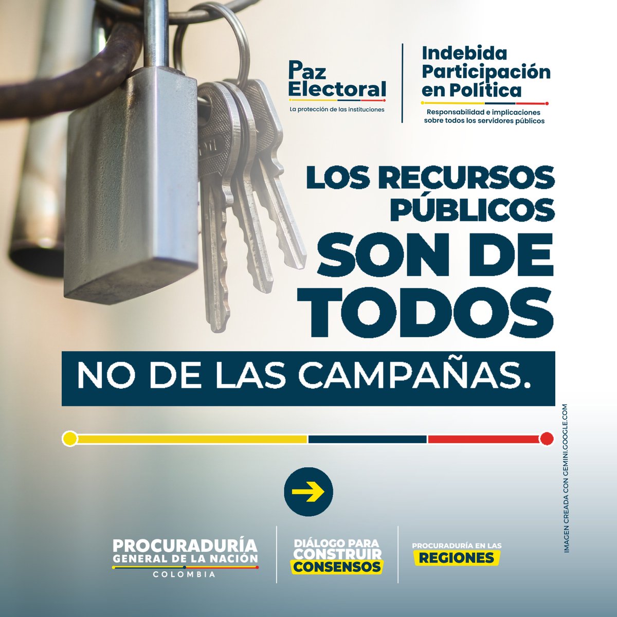 PGN_COL's tweet photo. La democracia se fortalece con el respeto por las reglas. 
Con La Línea Que No Se Cruza, la Procuraduría recuerda la importancia de actuar con transparencia, proteger los recursos públicos y garantizar la imparcialidad en el ejercicio de las funciones públicas