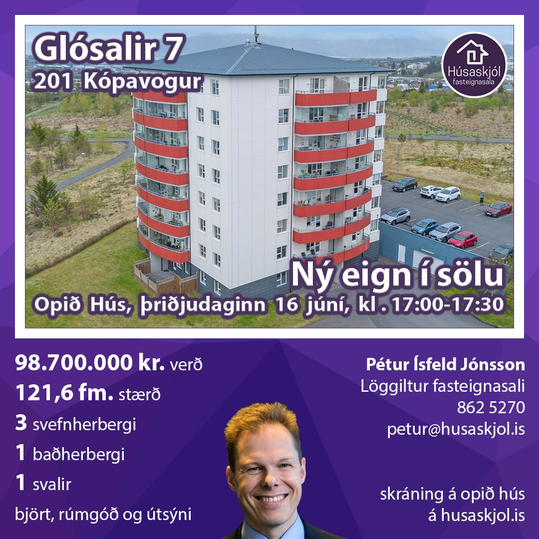 peturisfeld's tweet photo. 🏠 GLÓSALIR 7, 201 KÓPAVOGUR
💥NÝ EIGN Í SÖLU / OPIÐ HÚS þriðjudag, 16 júní, kl. 17:00 - 17:30💥

👉Nánari upplýsingar https://t.co/9a1oogoZxp
Hafðu samband við Pétur Ísfeld í síma 862 5270 https://t.co/Ai3vzQNbU3
