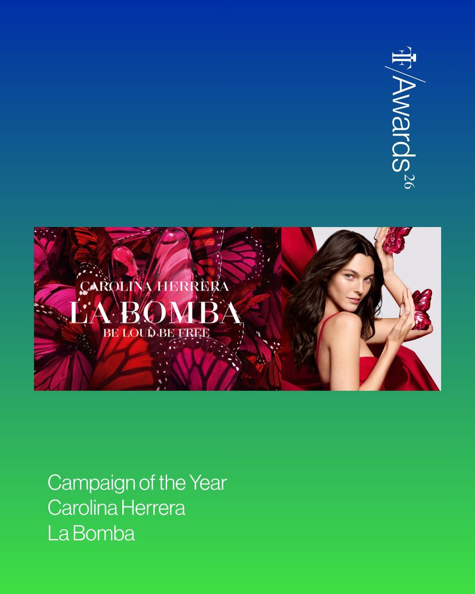 FragranceFDN_UK's tweet photo. Winner of The Fragrance Foundation UK Award 2026, Campaign of the Year category…
Carolina Herrera, La Bomba! 
Congratulations!

#TFFUKAwards #FragranceAwards #FFAwards2026 https://t.co/0p7qLCQnRa