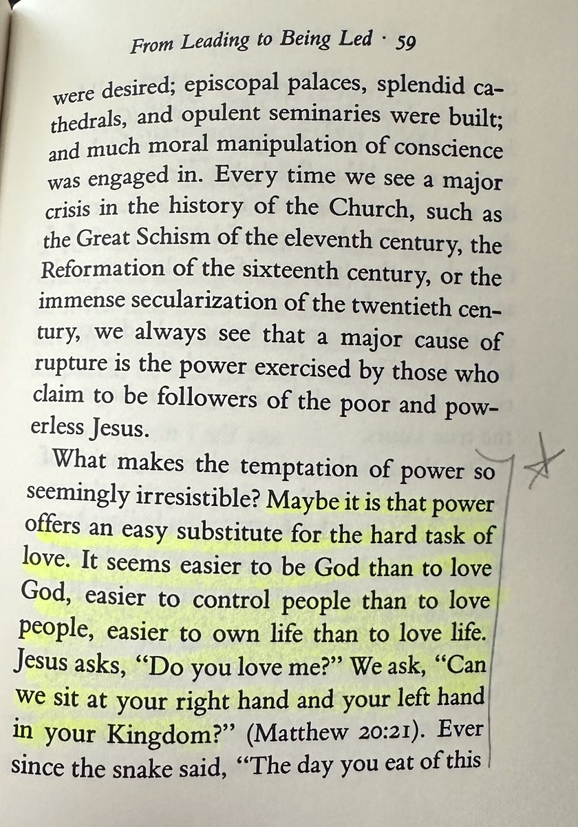 debi_derrick's tweet photo. Picked up a copy of Henri Nouwen’s 1990 book “In the Name of Jesus: Refections on Christian Leadership.” I was struck by the number of times Nouwen characterized the acquisition of power as a foil of good leadership. https://t.co/lz5fR71iPU