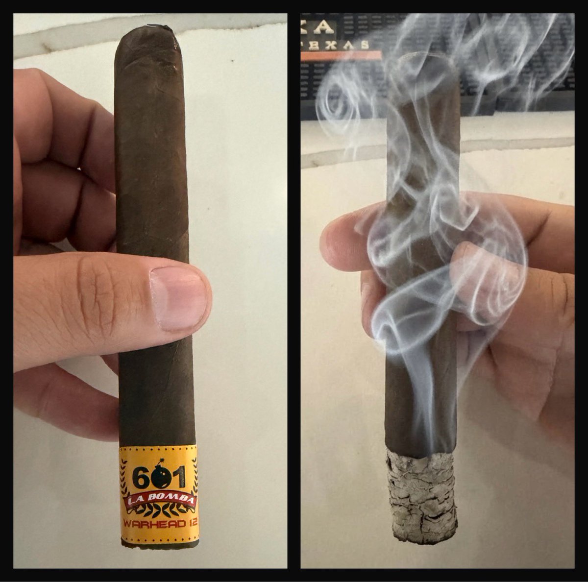 MRmidwestcouple's tweet photo. Per usual, 601 Warheads are fire and this year is no different. Warhead 12, fantastic smoke. #Smoke #Cigars #WarHead #BOTL #Espinosa #LaBomba https://t.co/vdlmQ3nI2F