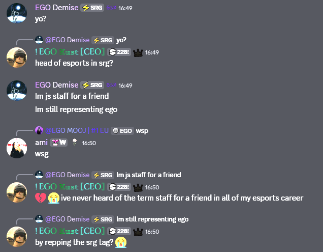 kustxvx's tweet photo. holy drone team ive never seen ts before and on top of this HALF of the srg pro roster is either IN EGO DOUBLE ROSTERING or formerly in EGO. wow man is this poaching or you just got some good convincing skills hard to believe man pack it up surge merge back to void fr
@fearsrg0 https://t.co/DqQYN5fTZL