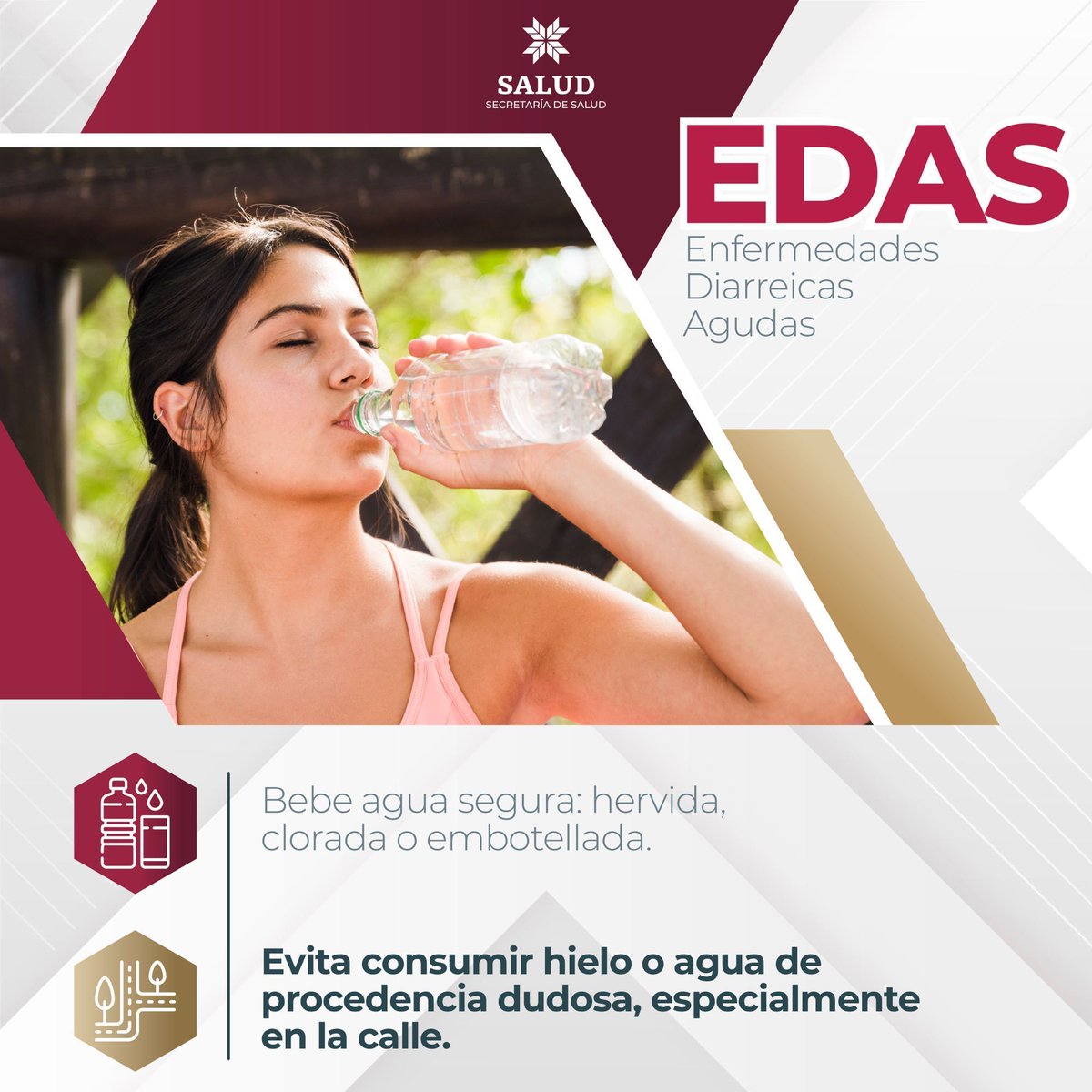 Salud_Hidalgo's tweet photo. Las enfermedades diarreicas agudas pueden prevenirse con decisiones simples. 💧

Consumir agua segura y tener cuidado con bebidas de procedencia desconocida ayuda a reducir el riesgo de infecciones gastrointestinales.

#PrimeroTuSalud #PrimeroElPueblo https://t.co/ZeiuWhTFqF