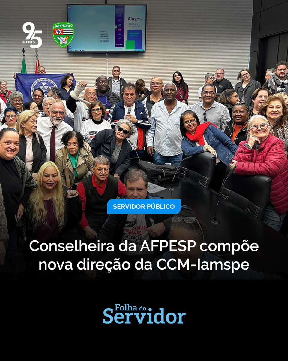 AFPESP1's tweet photo. REPRESENTAÇÃO 💪| A chapa, encabeçada pelo presidente reeleito Michel Iorio Gonçalves, da Assojubs (Associação de Base dos Trabalhadores do Judiciário do Estado de São Paulo), tem como titular da Coordenação Grande São Paulo a conselheira da AFPESP Meire Eveli Tamen.

Leia na Folha do Servidor: https://t.co/Uw5M17FeW4