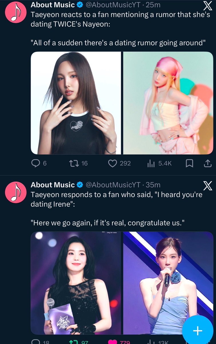 Ling9Hun's tweet photo. @AboutMusicYT She denied her rumor with Nayeon but for Irene she was even asking for congratulations and support 😭 So funny https://t.co/eqSqQhXbd2