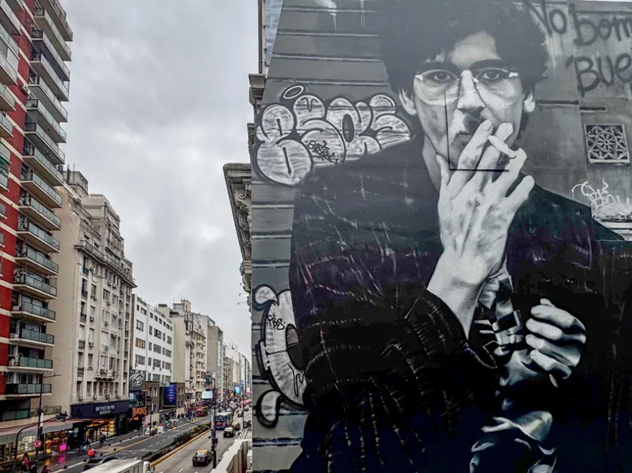 CIENTOUNO4's tweet photo. Un mural gigante homenajea en Buenos Aires a Charly García, «prócer del rock» https://t.co/VbtzmAzMCk