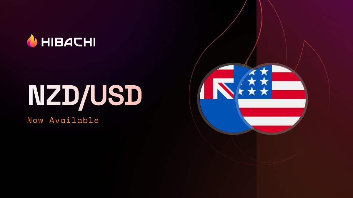 hibachi_xyz's tweet photo. NZD/USD is live.

More listings and asset classes launching soon.

What else would you like to trade? https://t.co/E2xySagxbl