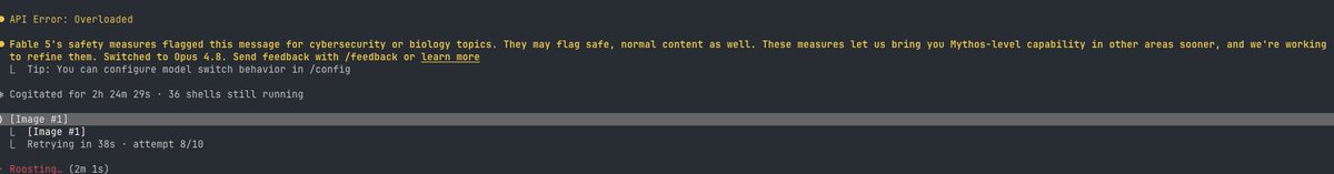 FredWojo's tweet photo. @claudeai what gives? Now I’m getting 529 overloads https://t.co/aUh9Quriym