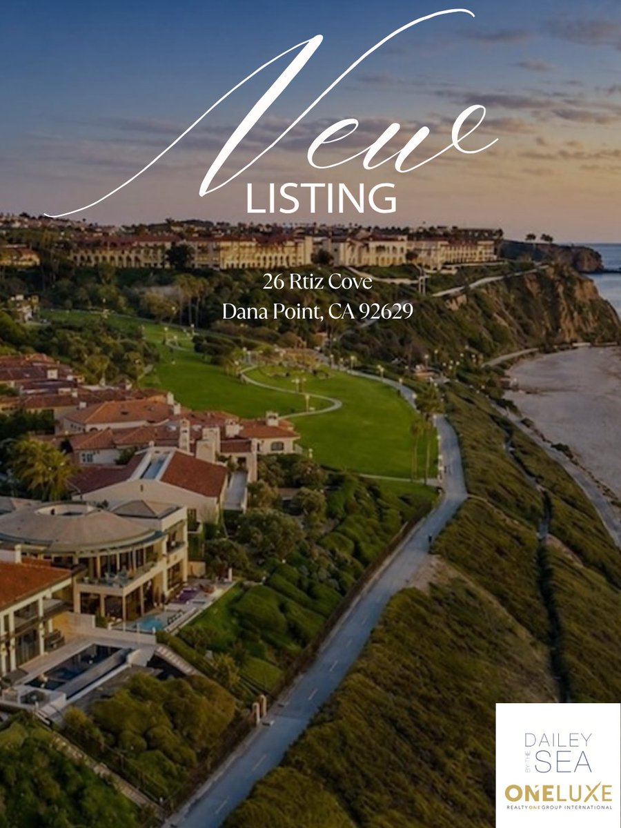 DaileybytheSea's tweet photo. JUST LISTED 🌊 26 Ritz Cove, Dana Point | $21,500,000

Front row oceanfront. Largest lot in Ritz Cove. 5 BD | 9 BA | 8,300 SF. 110 ft of ocean frontage between the Ritz-Carlton & Waldorf Astoria Monarch Beach. Private beach gate to Salt Creek Beach.

https://t.co/gRbbTLDQLl | (949) 315-5255

See more on youtube: https://t.co/6EA2fifGiP

#DanaPoint #LuxuryRealEstate #RitzCove #JustListed

ONE Luxe Realty One Group International / DRE: 01896421. Suzi Dailey DRE #01746768