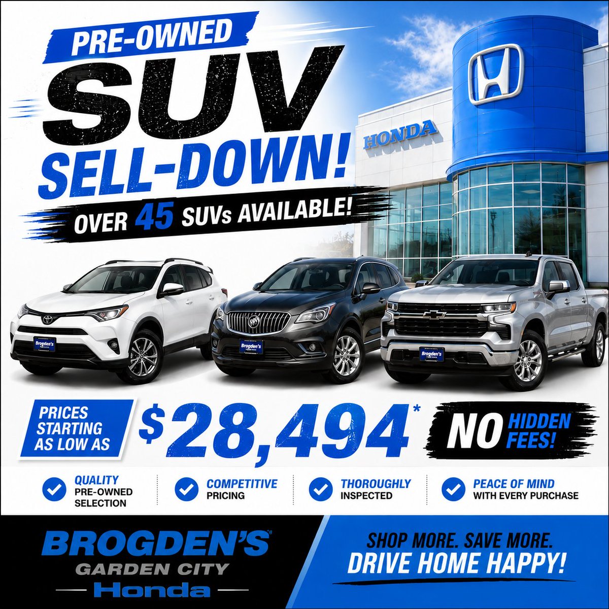 GardenCityHonda's tweet photo. Looking for a quality pre-owned SUV at an incredible value? Brogden Garden City Honda has over 45 pre-owned SUVs available, with prices starting as low as $28,494!
π https://t.co/o7WW9wMYpE
#BrogdenGardenCityHonda #GardenCityKS #UsedSUVs #PreOwnedVehicles https://t.co/s9FAYwXSda