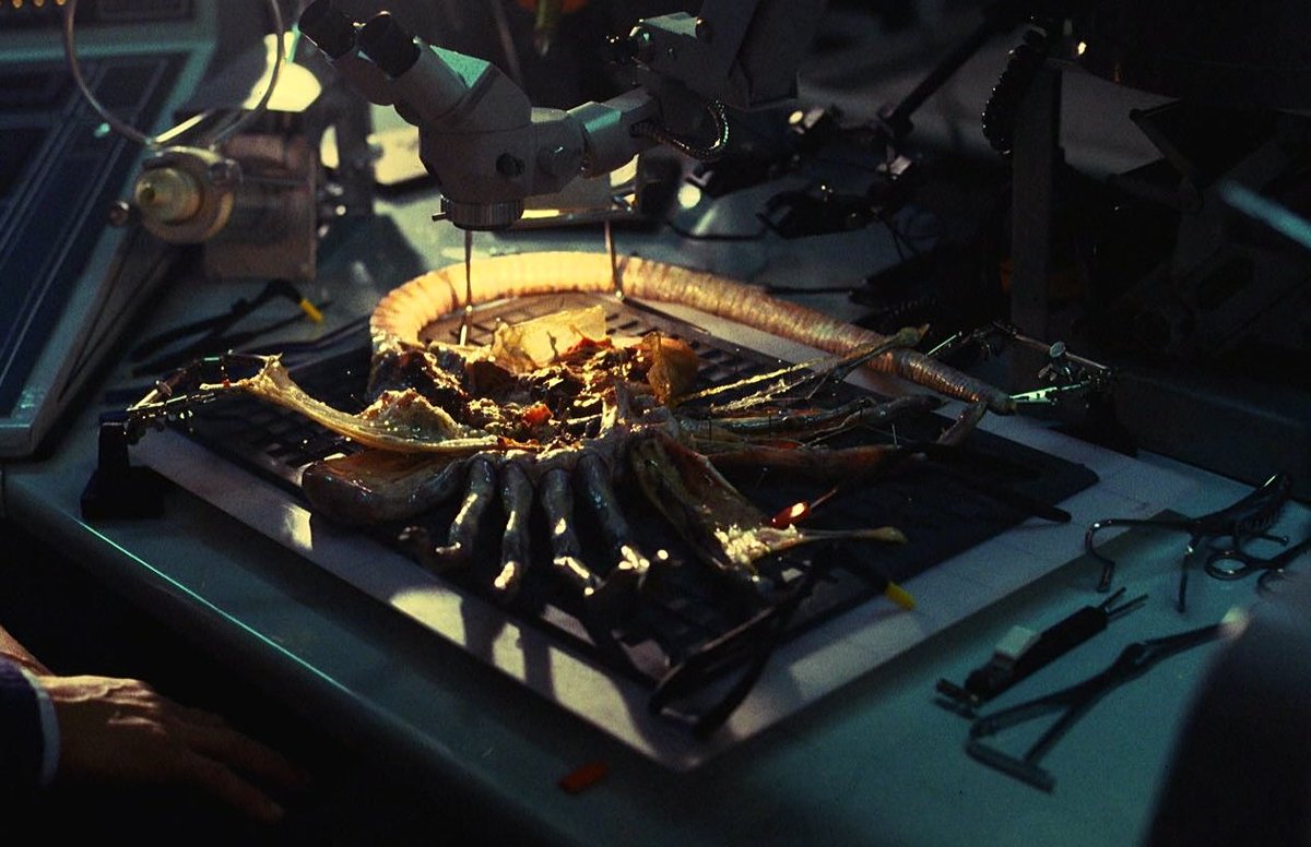 Alien_Theory's tweet photo. “That’s a real nice pet you got there, Bishop.”

Aliens (1986) behind the scenes - the dissected facehugger https://t.co/D4ONdYzF3c